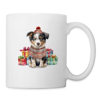Australian Shephard Dog Merry Woofmas Christmas - Mug - white - Right