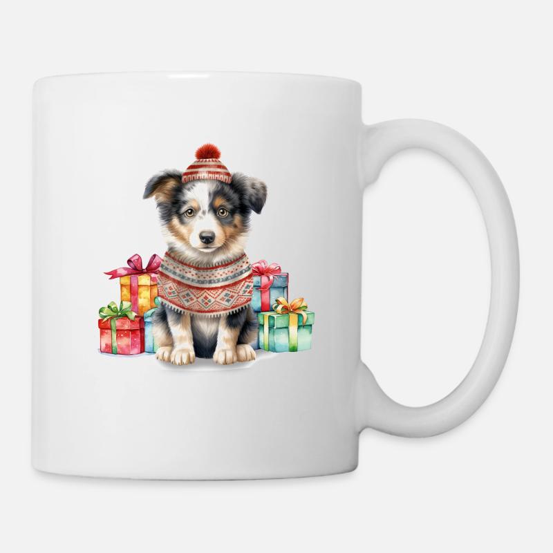 Chien berger australien joyeux Noël - Mug blanc - blanc