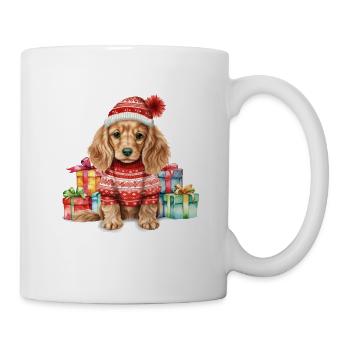 Cocker Spaniel Dog Merry Woofmas Christmas - Mug - white - Right