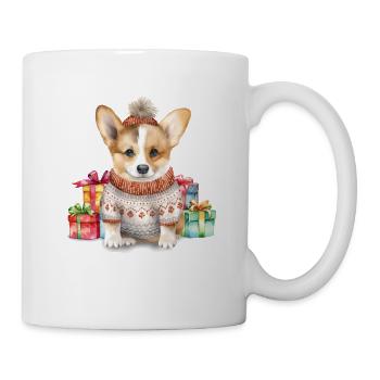 Corgi chien joyeux Woofmas Noël - Mug blanc - blanc - Droite
