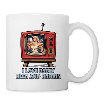 I love babes, beer and the UK - Mug - white - Right
