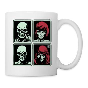 Pop Art Skull and Red Hair - Mug - white - Right