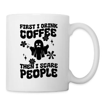 I Drink Coffee Then I Scare People - Funny Hallowe - Mug - white - Right