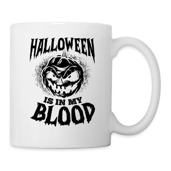 Halloween Is In My Blood - Halloween Pumpkin Hello - Mug - white - Right