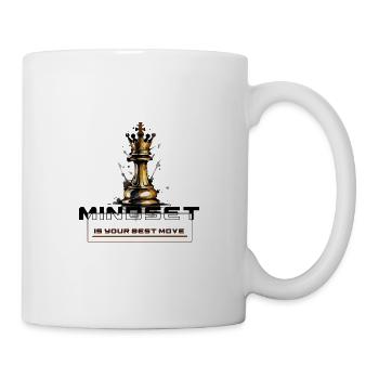 Achtsame Züge: Deine beste Schachfigur - Tasse - Weiß - Rechts
