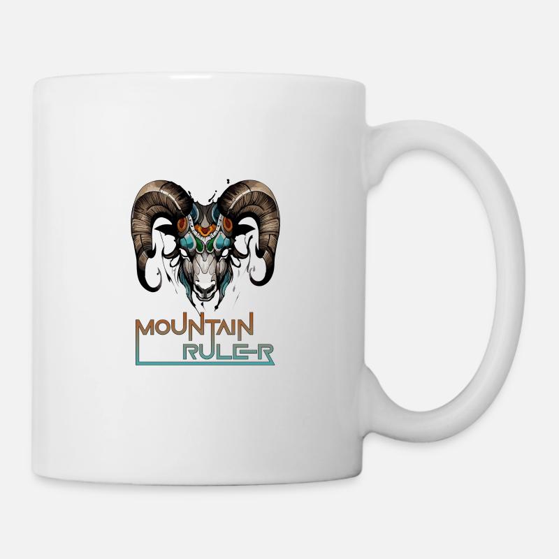 Berg-Monarch: Widderkopf - Tasse - Weiß