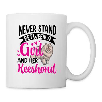 Girl and her Wolfsspitz German Spitz - Mug - white - Right
