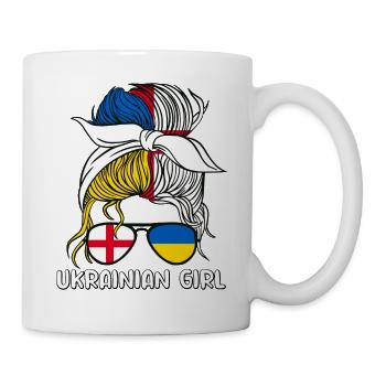 Moitié Anglais Moitié Ukrainien Fille Ukraine Angleterre - Mug blanc - blanc - Droite