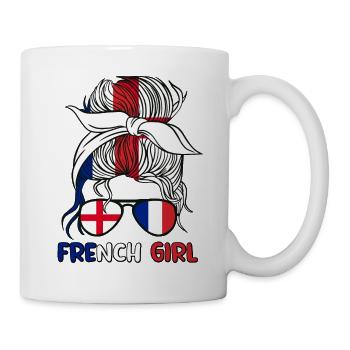 Moitié Anglais Moitié Français Fille France Angleterre Drapeau - Mug blanc - blanc - Droite