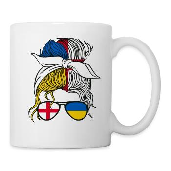 Moitié Anglais Moitié Ukrainien Fille Ukraine Angleterre - Mug blanc - blanc - Droite