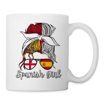 Spanisches Mädchen Englische Flagge Spanien chica española - Tasse - Weiß - Rechts