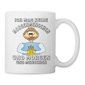 MENSCH COMIC MAG KEINE MORGENMENSCHEN - Tasse - Weiß - Rechts