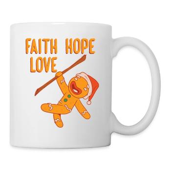 Faith Hope Love Religious Christmas Costume - Mug - white - Right