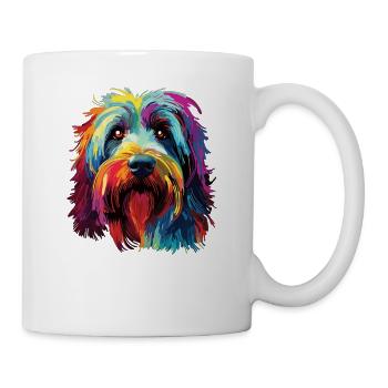 Aquarelle coloré Bearded Collie - Mug blanc - blanc - Droite