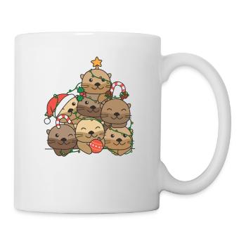 Otter Christmas Tree Funny Animal Christmas - Mug - white - Right