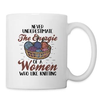 a women who like Knitting - Tasse - Weiß - Rechts