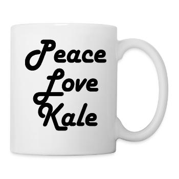 Cute Vegetarian Gift Vegan Quote Peace Love Kale - Tasse - Weiß - Rechts