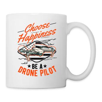 Drohnenpilot Geschenk Drohne Quadrocopter - Tasse - Weiß - Rechts