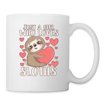 Juste une fille qui aime l’animal amusant de paresseux - Mug blanc - blanc - Droite