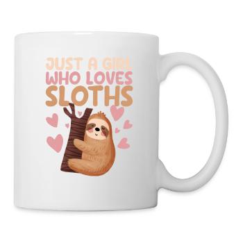 Juste une fille qui aime l’animal amusant de paresseux - Mug blanc - blanc - Droite