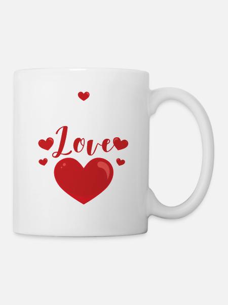 Lehren heißt lieben Fröhlicher Valentinstag Rote - Tasse - Weiß