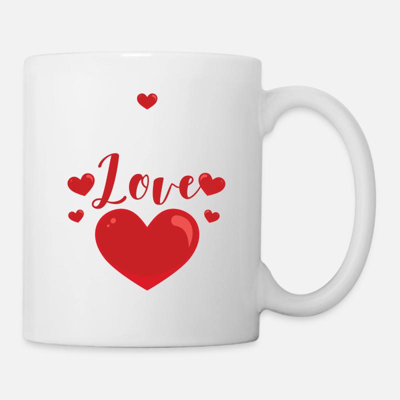Lehren heißt lieben Fröhlicher Valentinstag Rote - Tasse - Weiß
