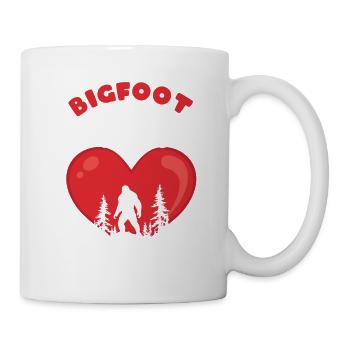 Bigfoot Großes Herz Lustig Wildes Leben Tier Liebe - Tasse - Weiß - Rechts