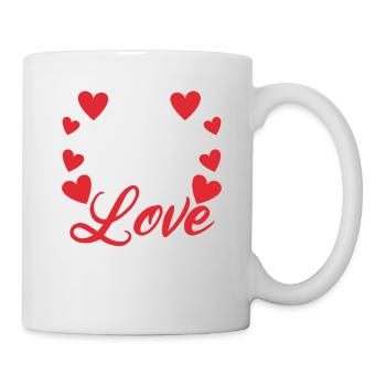 Lehren heißt lieben Fröhlicher Valentinstag Rote - Tasse - Weiß - Rechts
