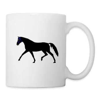 Cheval, Noir, Étalon, Cavalier, Cavalier, Chevaux, Enfant - Mug blanc - blanc - Droite