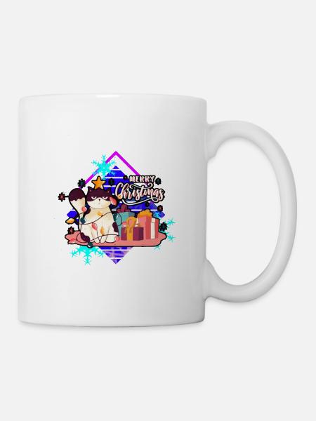 Verärgerte Katze am Baum - Tasse - Weiß