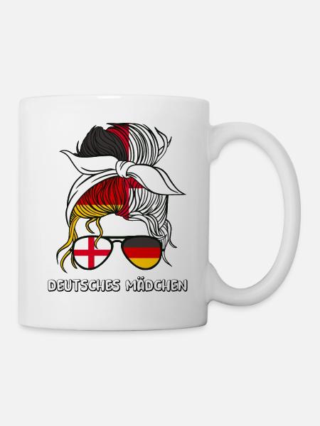Deutsches Mädchen, Deutsches Mädchen, Deutschland, England - Tasse - Weiß