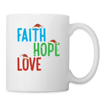 Faith Hope Love Religious Family Christmas Santa - Mug - white - Right