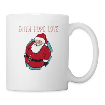 Faith Hope Love Religious Family Christmas Santa - Mug - white - Right