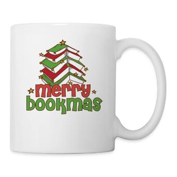 Merry Bookmas Bookworm Christmas Tree Introvert - Mug - white - Right