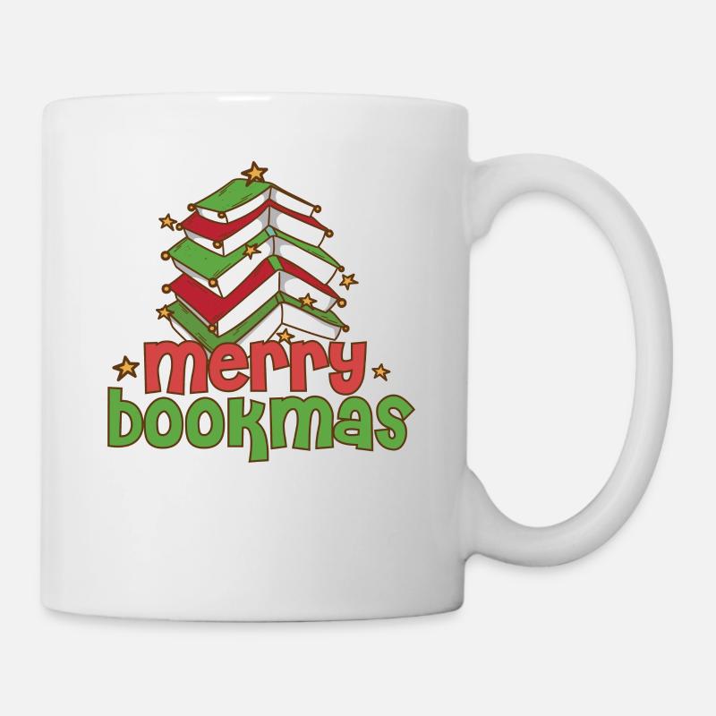 Merry Bookmas Bookworm Christmas Tree Introvert - Tasse - Weiß