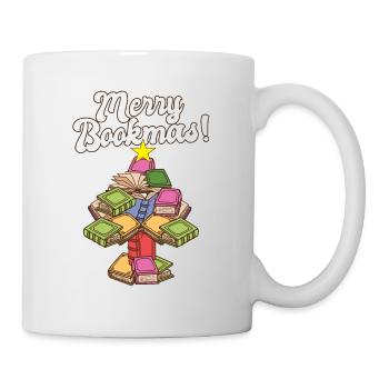 Joyeux Bookmas rat de bibliothèque arbre de Noël amateur de livre - Mug blanc - blanc - Droite