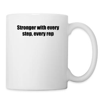 Fitness - Stronger with every step, every rep - Mug - white - Right
