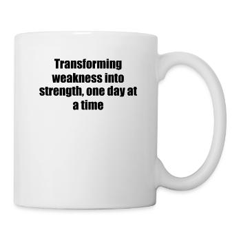 Fitness - Transforming weakness into strength, - Mug - white - Right