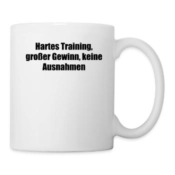 Fitness - Hartes Training, großer Gewinn, keine - Tasse - Weiß - Rechts