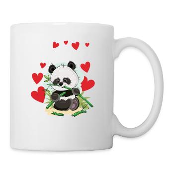 Liebe Panda-Valentinstag-lustige niedliche Panda - Tasse - Weiß - Rechts