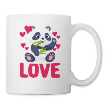 Love Panda Valentine's Day Funny Cute Panda - Mug - white - Right
