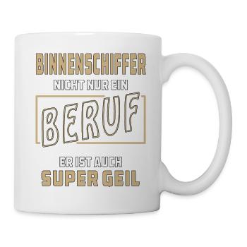 BINNENSCHIFFER NICHT NUR EIN BERUF - Tasse - Weiß - Rechts