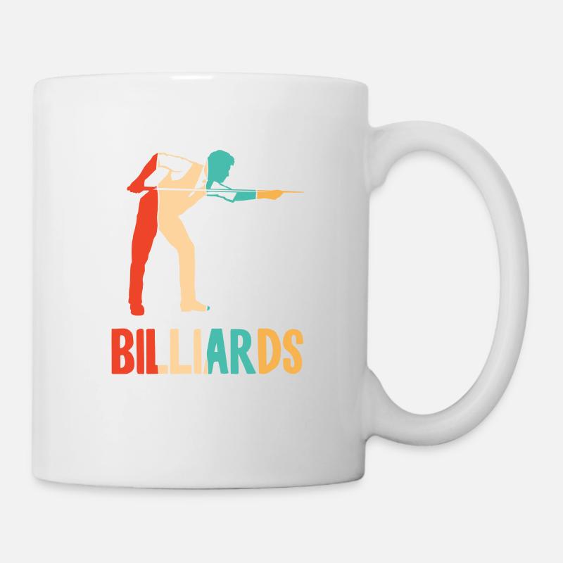 Retro Billardtisch Billiards Snooker - Tasse - Weiß