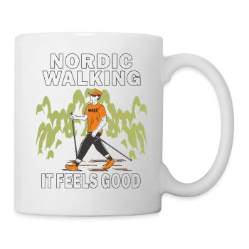 COURSE DE MARCHE NORDIQUE AVEC - Mug blanc - blanc - Droite