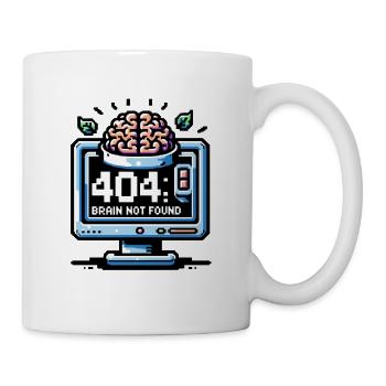 Error 404 Brain Not Found - Mug - white - Right
