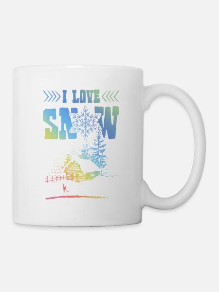Ich liebe Schnee - Tasse - Weiß
