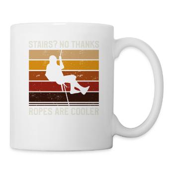 Stairs No Thanks Ropes Are Cooler Rappelling - Mug - white - Right