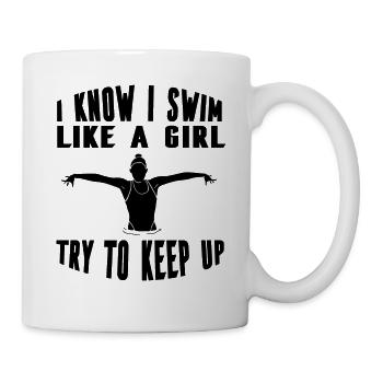 Schwimmerin Schwimmverein Schwimmer Frau Schwimmen - Tasse - Weiß - Rechts