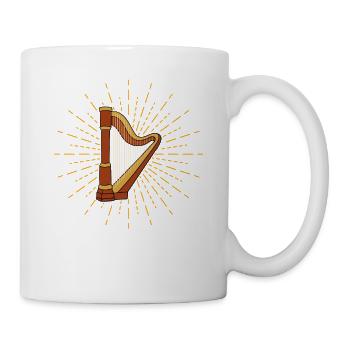 Harfenspieler Harfe Musik Harfenist - Tasse - Weiß - Rechts