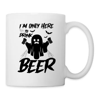Fête d’Halloween - Je ne suis là que pour boire de la bière - Mug blanc - blanc - Droite